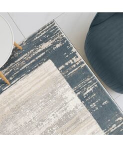 DANUBE HOME Amber Contemporary Rug  | Washable Contemporary Rugs Style | Polypropylene + Polyester Area Rug Floor Covering | Indoor Carpet For Living Room Dining Bedroom 240X340cm-White Grey