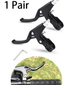 1 Pair Bicycle Brake Levers Universal Full Aluminium Alloy Hand Brakes for MTB/BMX Mountain Road Bike Bicycles Brake Handle 2.2 cm Diameter (Black)