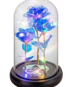 Barakah Rose Gifts for Women, 3 Blue Colorful Artificial Flower Her Women Birthday Gift Mom, Light Up Rose, Her, Valentines, Anniversary