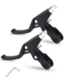 1 Pair Bicycle Brake Levers Universal Full Aluminium Alloy Hand Brakes for MTB/BMX Mountain Road Bike Bicycles Brake Handle 2.2 cm Diameter (Black)