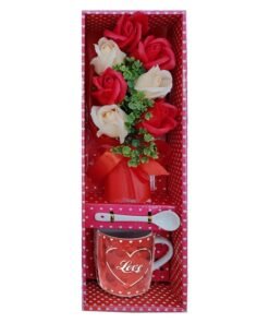 Home Smart HomeSmart Valentine’s Day Gift Set – Mug with Spoon & Artificial Rose, Perfect for Couples, Anniversary, Birthday, or Special Occasion