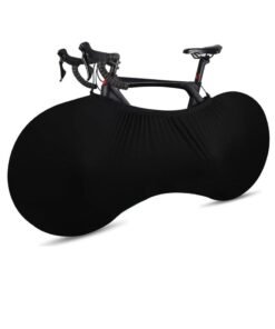 WAOKN Bicycle Wheel Covers - Waterproof Anti-Dust Bike Tire Storage Bags for Indoor Use - Scratch-Proof Protective Sleeves for Road/MTB/Mountain Bikes - Elastic Washable Fabric with Drawstring (Black)