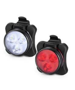 2 Pcs USB Rechargeable Cycling Bicycle Light LED Head Front Tail Clip Light Lamp Outdoor Bike Accessories