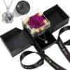 Eternal Flower Necklace Gift Box, Featuring a Rose and a 100 Languages "I Love You" Projection Necklace, The Perfect Gift for Your Lover and Family