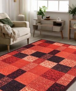 Status Contract Printed Vintage Home Floor Decor Carpet Rug Anti Skid Backing for Home, Living, Office, Rooms & Bedroom, 121 X 182 Cm