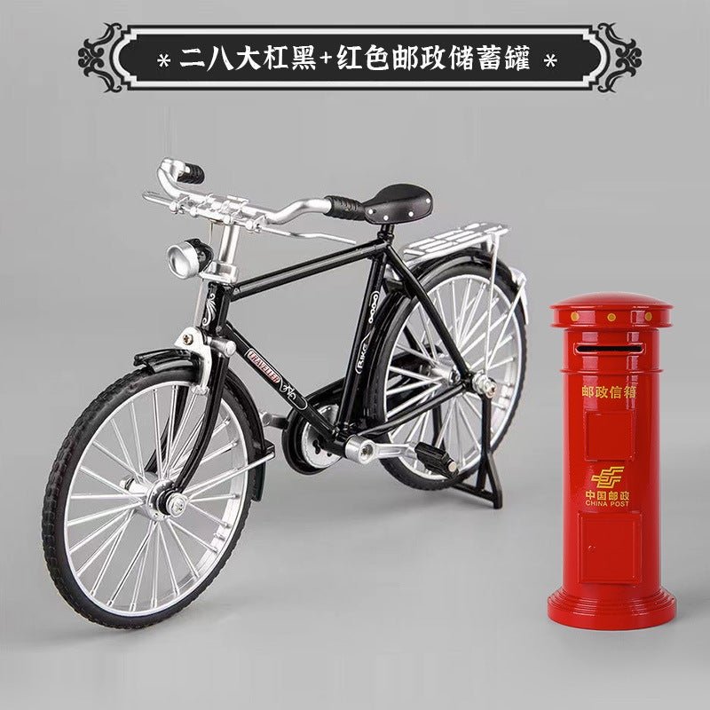 Simulation 1:8 Assembled 28 Bars Bicycle Alloy Model Classic Retro Rotating Children'S Toy Ornaments