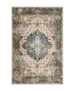 Noon East Carpet Rug Anti-Slip-  Size- 122x183 cm - 4x6 ft | Royal Heritage Design | Color- Olive Green| Ideal as Carpets for Living room, Bedroom, Office, Entry hallways, Foyers or balcony
