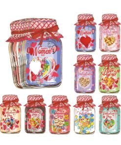 Mordely 18 Pack Valentine Cards for Kids Classroom School, Colorful Jars Kids Valentine Day Cards, Valentine Day Gifts for Kids, Exchange Gifts