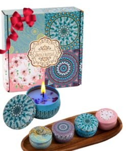 BESTPEAK Scented Candles Gift Set, 4 Pack Aromatherapy Candle, Stress Relief Gifts for Women,120H Burning, Candles for Home Scented, Ideal for Birthday, Christmas, Thanksgiving, Mother's Day, For Dating and Birthday, Gift To Girlfriend, Eau de Parfum For Women