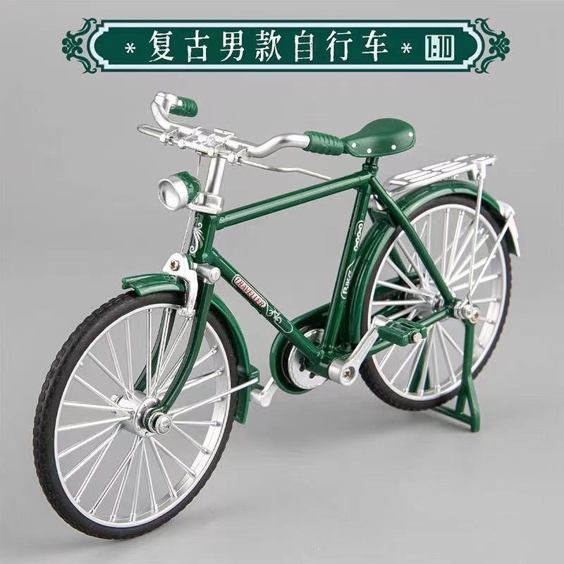 Simulation 1:8 Assembled 28 Bars Bicycle Alloy Model Classic Retro Rotating Children'S Toy Ornaments