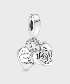 PANDORA Rose Heart Padlock Dangle Charm
