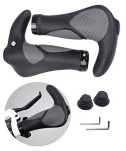 SOLARAE Bike Handlebar Grips Bicycle Ergonomic Handle Bar End Grips Comfort Handle Bar Lock On for Mountain Bike Cycling Rubber Bionic Gecko Palm Print Anti-Slip Grips with Horn 1 Pair