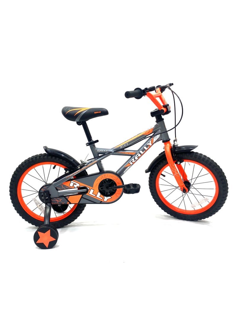 RALLY BICYCLE 16-Inch Kids Road Bike | 16-Inch Wheel Size | Adjustable Seat | Training Wheel | With Bell And Chain Cover | Orange Color