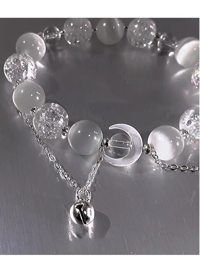 Goolsky Moon pendant imitation opal bead bracelet, a birthday gift for a friend. Exclusive gift for Valentine's Day