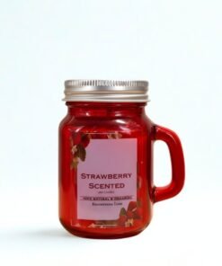 Feelings Strawberry Scented Candle in Glass Mason Jar - Aromatherapy Gift for Valentine’s Day & Relaxation