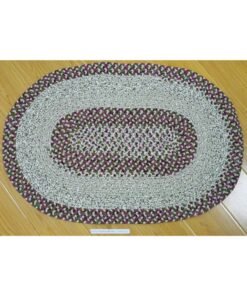 GOLD MANTIS Braided Oval Area Rug 60×90cm – 100% Cotton, Handmade Reversible Carpet, Washable Flatweave Rug for Living Room, Bedroom, Entryway, Kitchen (AUTUMN LEAF CARPET)