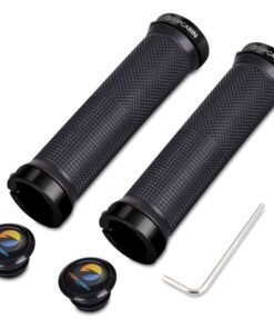 TOPCABINÂ® Double Lock on Locking Bicycle Handlebar Grips Cycle Bicycle Mountain Bike BMX Floding (Black)