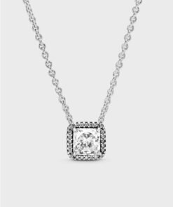 PANDORA Square Sparkle Halo Necklace