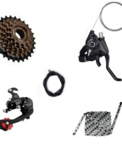 Xezon Bicycle 7 Speed Gear Set with Derailleur Chain Freewheel Bicycle Gear Set 7 Speed with Derailleur Chain Freewheel