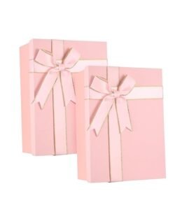 Pink Large Gift Box with Lid and Bow,Pink Gift Packaging Box for Christmas Valentines Day Present Birthday Wedding Anniversary Festival（29x22x10.5cm）