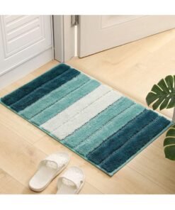 TYCOM Bathroom Rugs Bath Mat, 50x80cm, Non-Slip Fluffy Soft Plush Microfiber Shower Carpet Rug, Machine Washable Quick Dry Ultra Bath Mats for Tub Bathroom and Shower Light Blue