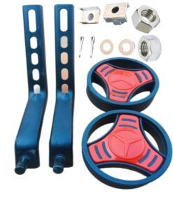 Neemo Training Bicycle Stabiliser Wheels Set with Support Arms, Black and Red, Complete Installation Kit for 12 to 20 inch bicycle