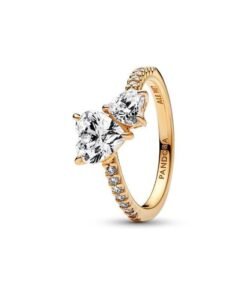 PANDORA 14k Gold-plated ring with clear cubic zirconia