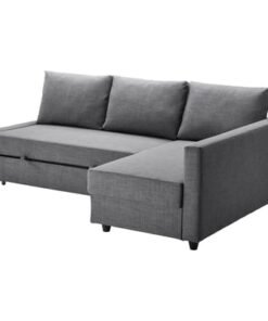 Corner sofa-bed with storage, Skiftebo dark grey