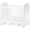Cot with drawer, white, 60x120 cm