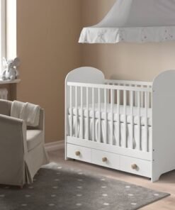 Alternative view of Cot with drawer, white, 60x120 cm