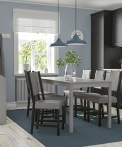 Alternative view of Table and 6 chairs, grey/brown-black Knisa grey/beige, 168x74 cm