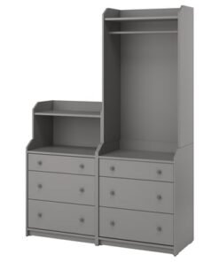 Storage combination, grey, 140x199 cm