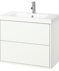 Wash-stnd w drawers/wash-basin/tap, white, 82x49x69 cm