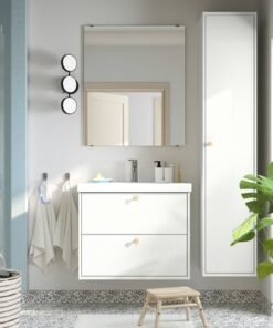 Alternative view of Wash-stnd w drawers/wash-basin/tap, white, 82x49x69 cm