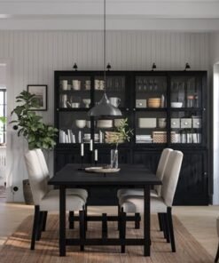 Alternative view of Glass-door cabinet, black, 121x35x123 cm