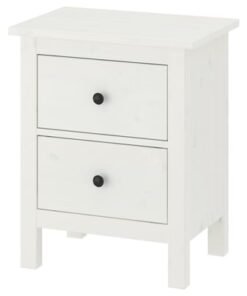 Chest of 2 drawers, white stain, 54x66 cm