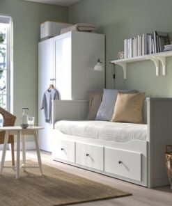 Alternative view of Day-bed frame with 3 drawers, white, 80x200 cm