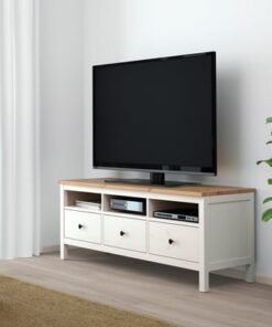 Alternative view of TV bench, white stain/light brown, 148x47x57 cm