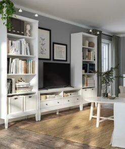 Alternative view of TV storage combination, white, 325x40x211 cm