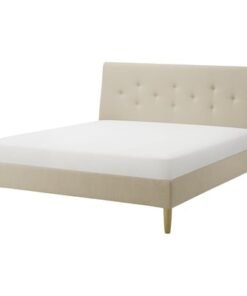 Upholstered bed frame, Naggen beige, 180x200 cm