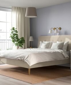 Alternative view of Upholstered bed frame, Naggen beige, 180x200 cm