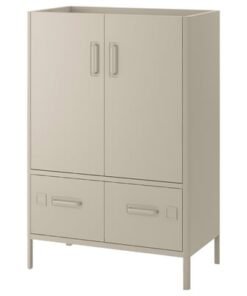 Cabinet with doors and drawers, beige, 80x47x119 cm