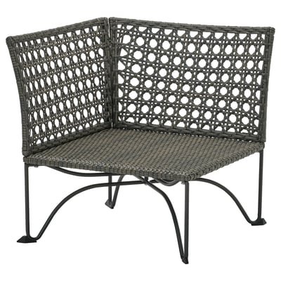 Corner section, outdoor, dark grey-brown