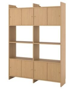 Storage combination w sliding doors, with 2 shelves/oak effect, 159x35x212 cm