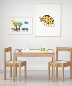 Alternative view of Children's table with 2 chairs, white/pine