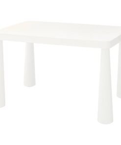 Children's table, in/outdoor white, 77x55 cm