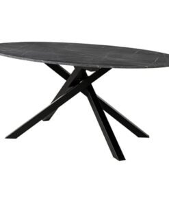 Table, black marble effect, 180x100 cm