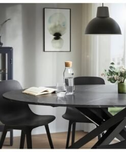 Alternative view of Table, black marble effect, 180x100 cm