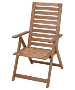 Reclining chair, outdoor, foldable light brown stained