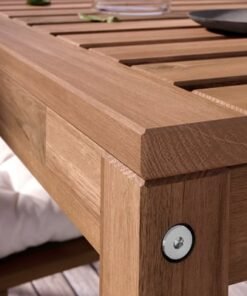 Alternative view of Table, outdoor, light brown stained, 140x75 cm